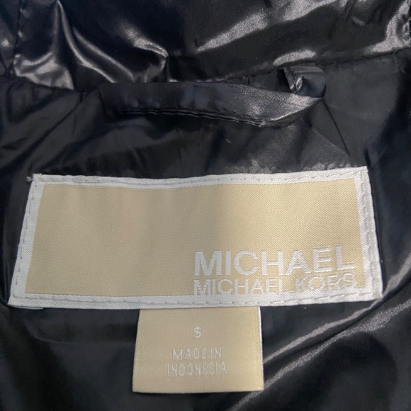 Michael Kors Women's Metallic Belted Faux-Fur-Trim Hooded Puffer Coat Size S - Picture 13 of 14